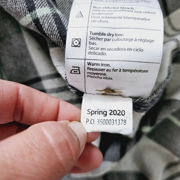 Carhartt Twilight Relaxed 3/4 Sleeve Plaid Flannel Button Down Shirt Size Small - Picture 9 of 9